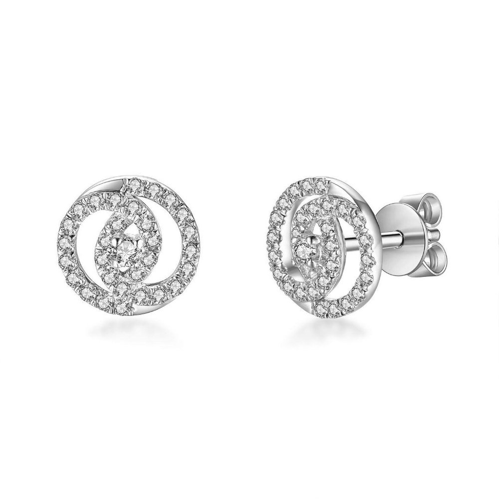 Real Diamond Fancy Small Round Stud Earrings